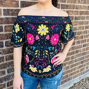 Flyingtomatoebrand off the shoulder top
